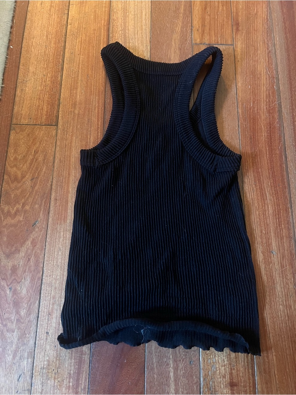 Free People Black Ribbed Racerback Tank Top - Picture 3 of 3